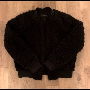 Who What Wear Black Sherpa Jacket | Size Small